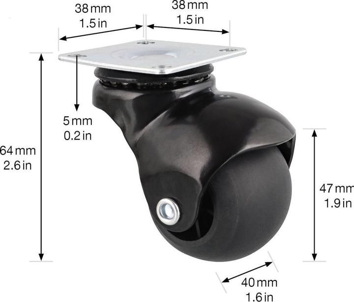 Produktbild Wagner System Kugel-Lenkrolle ø 38 mm mit Anschraubplatte soft