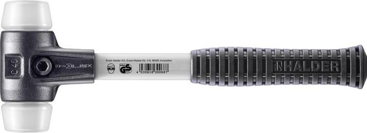 Image du produit Halder Marteau SIMPLEX Longueur 325 mm Ø tête 40 mm Fibre de verre avec poignée en caoutchouc (860 g)