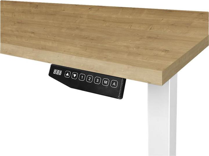 Produktbild Contini höhenverstellbarer Bürotisch 180 x 80 cm Eichendekor / Gestell weiss