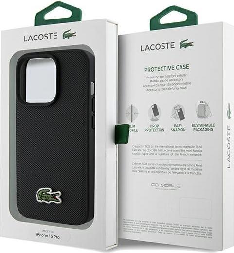 Actual product image Lacoste LCHMP15XPVCK iPhone 15 Pro Max 6.7" czarny/black hardcase Iconic Petit Pique MagSafe (Apple iPhone 15 Pro Max)