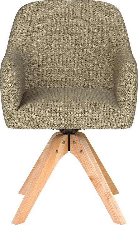 Image du produit White Label Living Chair Otis Green Wooden Swivel