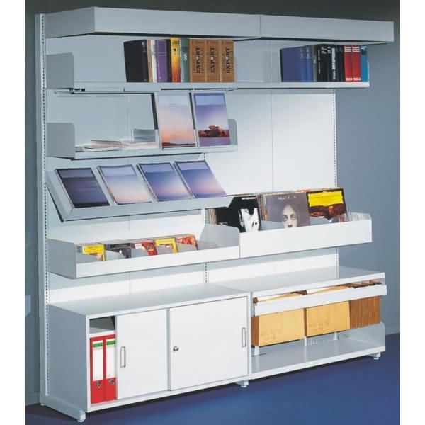 Thumbnail - Kerkmann, Regal, Bibliotheks-Regal Univers einseitig Grundfeld 75x25x225cm mit 6 Böden lichtgrau