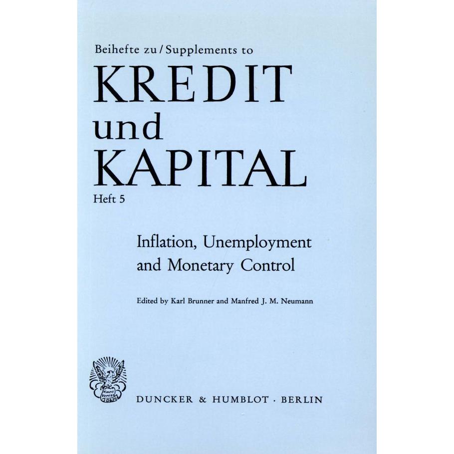 Inflation, Unemployment and Monetary Control., Fachbücher