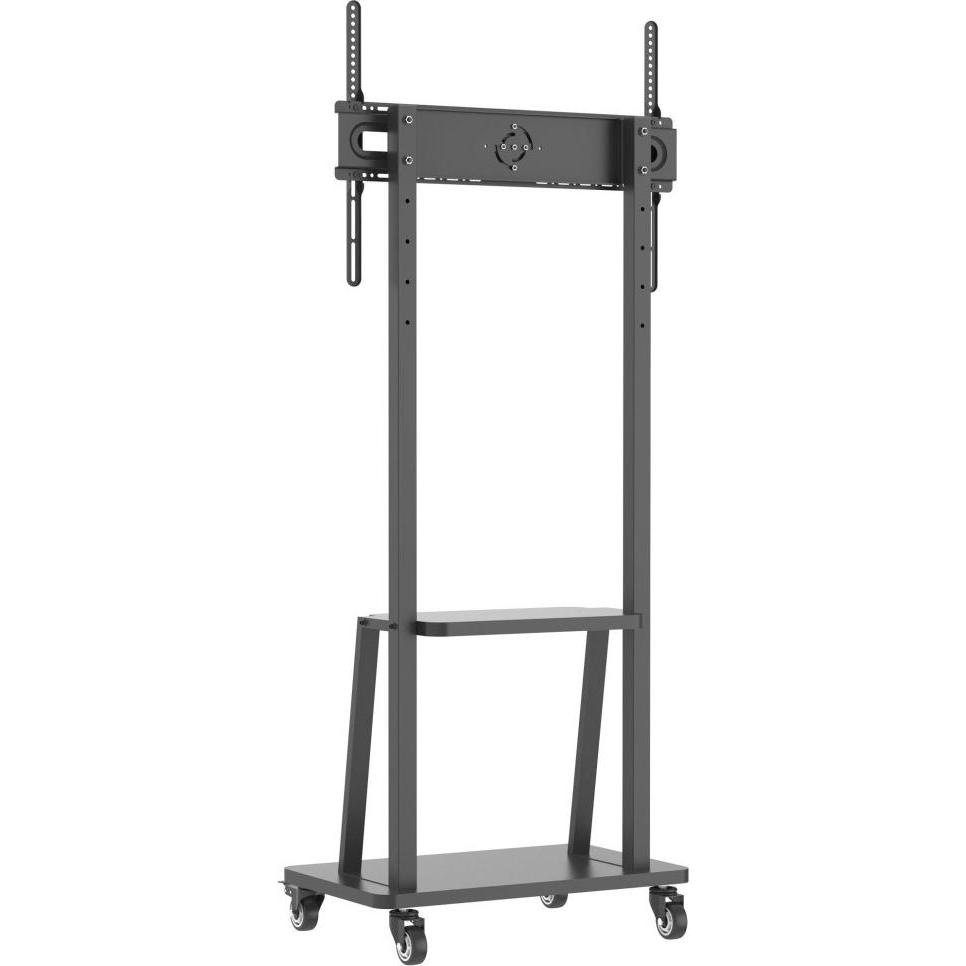 Techly Floor Stand with Shelf for 32-70i (70", 70 kg), TV Ständer, Schwarz