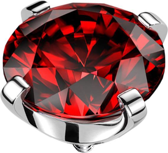 Immagine prodotto Star Piercing Dermal Anchor argento cristallo rosso set (senza ottone, Titanio)