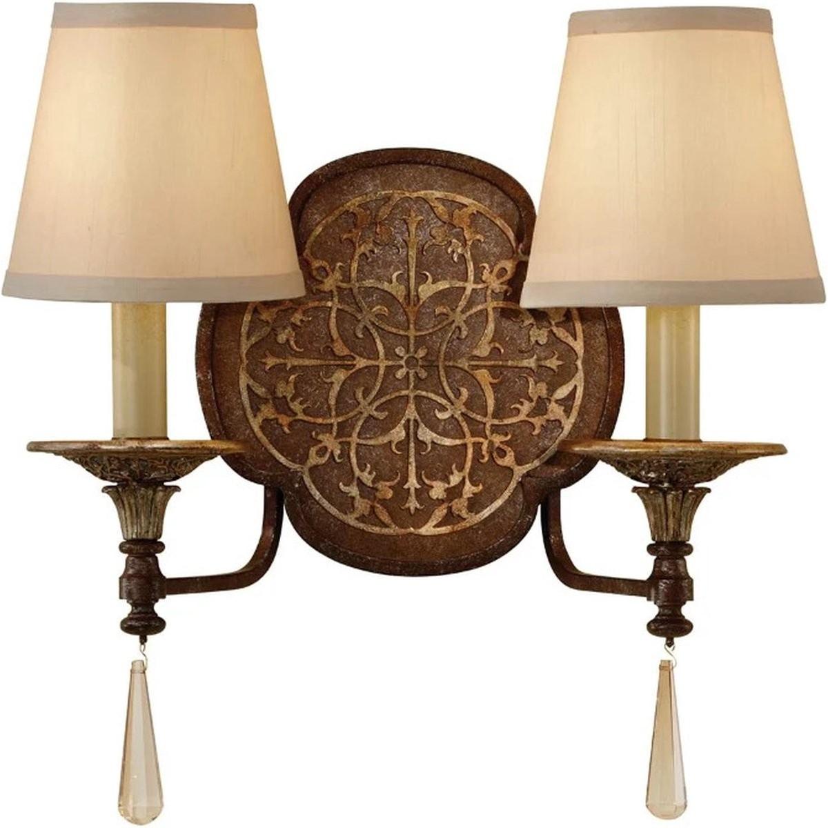 Elstead Lighting Bronzo Illuminazione Esterna, Marcella Applique E14 Doppio British Ossidato (E14, Ip20)