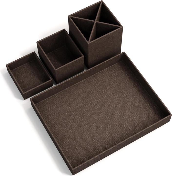 Image du produit Bigso BOX OF SWEDEN Stifteköcher Set Lena 7974C4801 Leinen, 4-teilig, braun