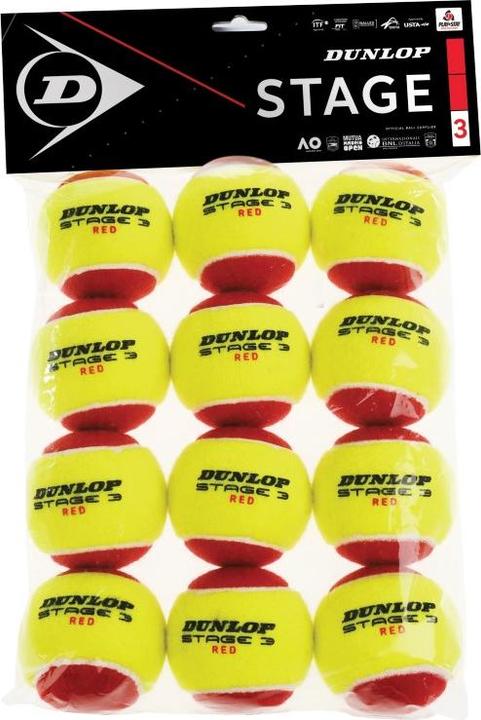 Image du produit Dunlop Balles de tennis STAGE 3 RED 12-polybag ITF