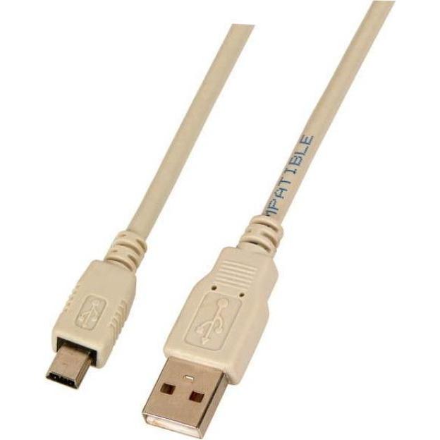 EFB Elektronik USB2.0 Anschlusskabel A-Mini B (5polig), St.-St., 0,5m, grau, Classic USB2.0 High Speed Anschlusskab (0.5...