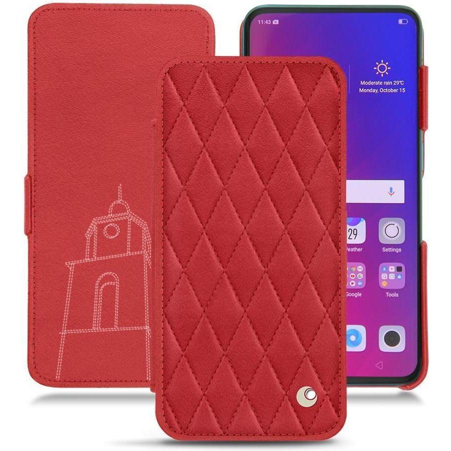 Noreve Lederschutzhülle horizontal (Oppo Find X), Smartphone Hülle, Rot