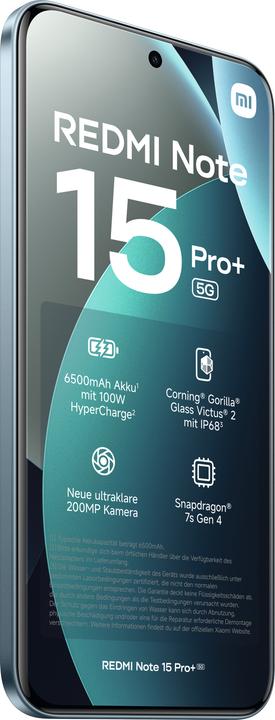 Actual product image Xiaomi Redmi Note 15 Pro + (256 GB, Blue, Glacier Blue, Light blue, 6.83", 5G)