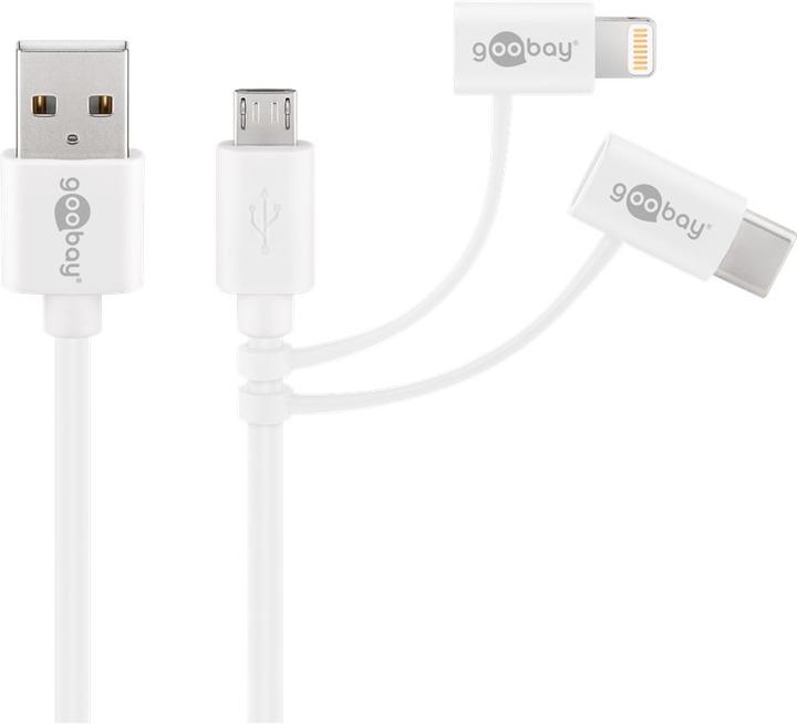 Immagine prodotto Goobay Dual Ladeset 2,4 A, Netzteil mit 2x USB-Ausgang inklusive USB-Ladekabel, weiss (12 W)