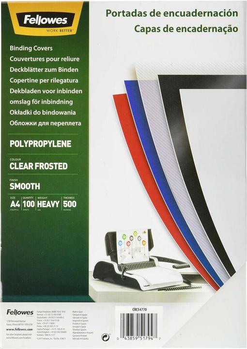 Actual product image Fellowes Cover 100 pieces bookbinding transparent Din A4 polypropylene