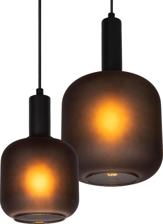 Actual product image Lucide hanglamp 4xe27 bruin/zwart glass (E27)