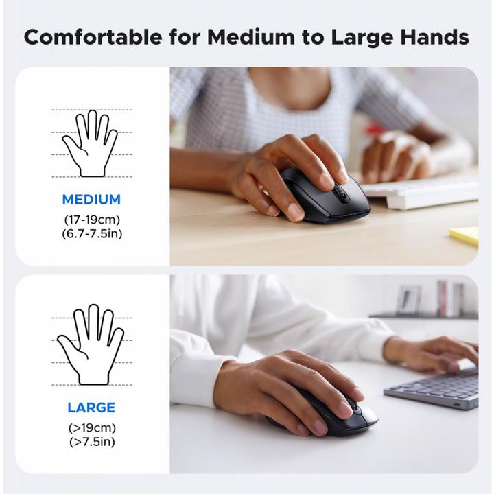 Image du produit Ugreen - Wireless Mouse M511 (45012) - 2.4G, Ergonomic Design, 6 Buttons, 800/1200/1600DPI - Black