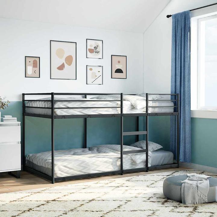 Produktbild vidaXL Etagenbett ohne Matratze Schwarz 80x200 cm Stahl (80 x 200 cm)