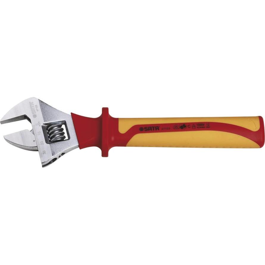 SATA, Schraubenschlüssel, Rollgabelschlüssell VDE, verstellbar, 36,6 mm, 260 mm