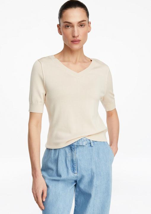 Produktbild Comma Kurzarm-Pullover mit tiefem Rückenausschnitt und Bindedetail (38)