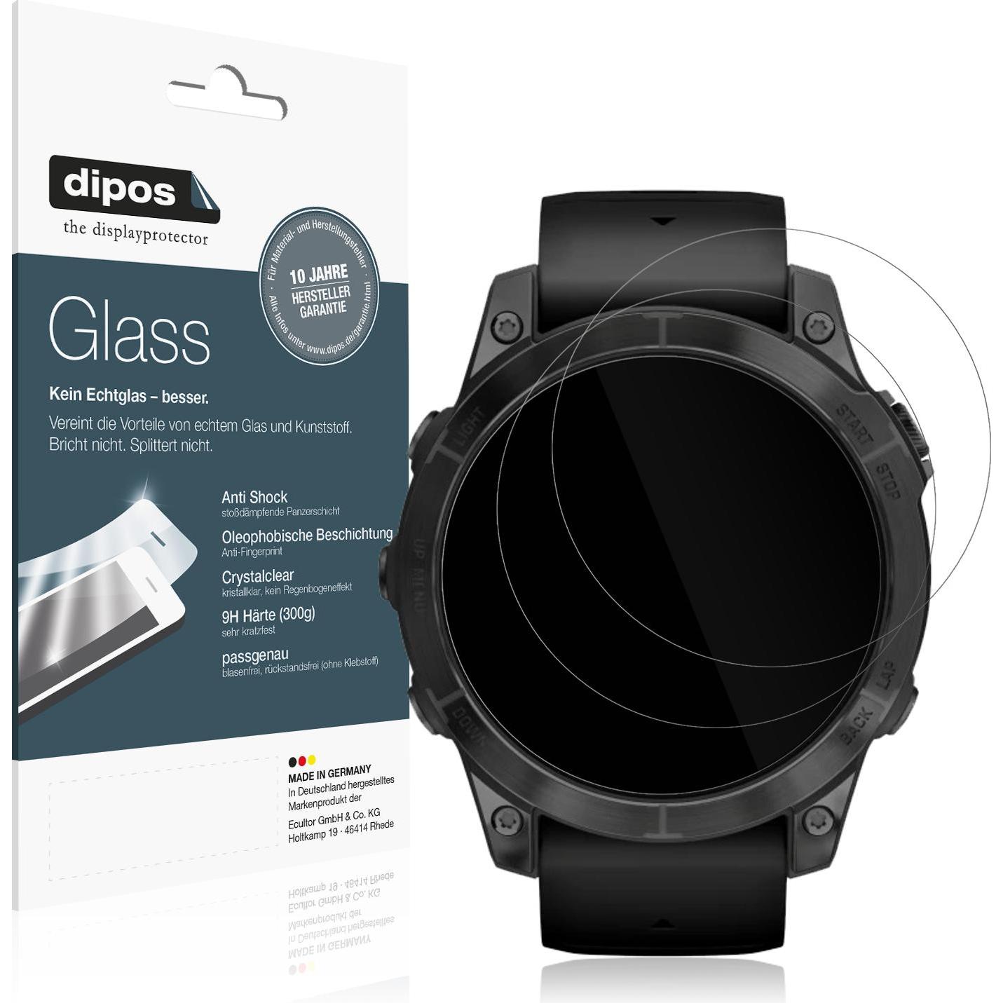 Dipos Displayschutz Anti-Shock, Smartwatch Schutzfolie, Transparent