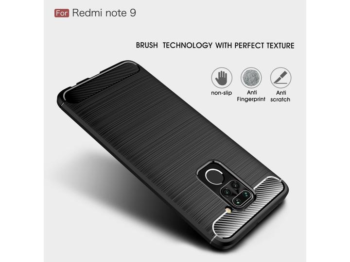 Produktbild Screenguard Xiaomi Redmi Note 9 Hülle Carbon Brushed Soft TPU (Xiaomi Redmi Note 9)