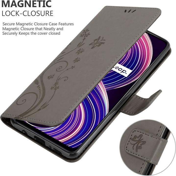 Image du produit Cadorabo Housse Flower Book pour Realme 8 5G / V13 / Q3 / Q3i / Narzo 30 5G (Realme Narzo 30 5G, Realme Q3i 5G, Realme V13)