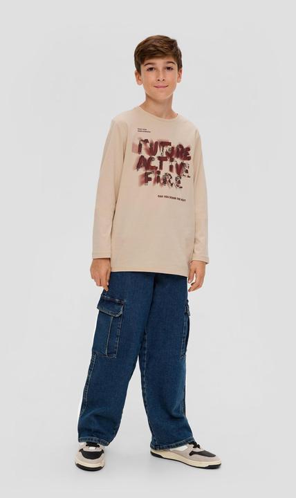 Produktbild s.Oliver T-Shirt Longsleeve mit Statement-Print (S)