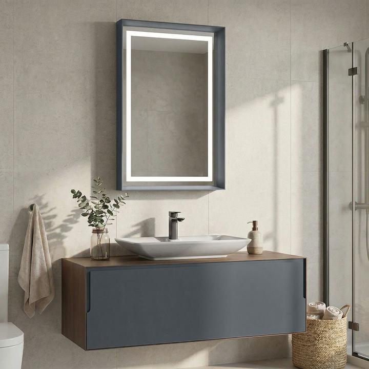 Actual product image Homitis Craft 120 Bathroom Cabinet With Sink & Mirror Set (2 Pieces)