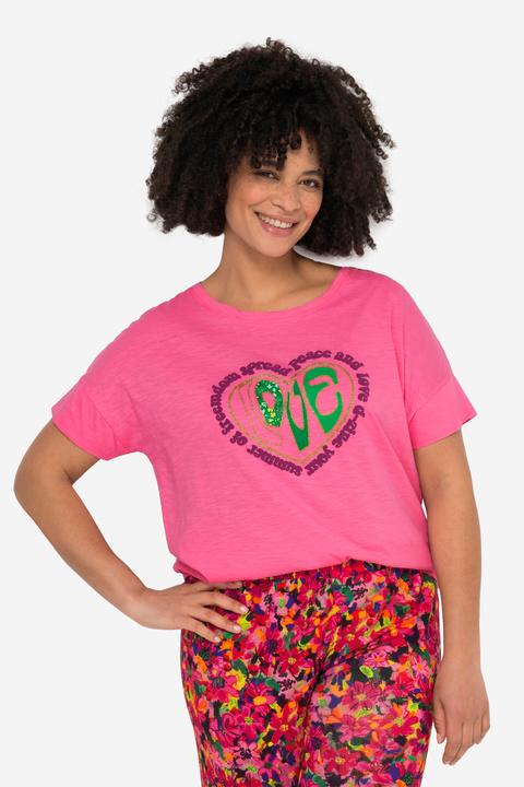 Image du produit Janet & Joyce T-shirt oversized à imprimé LOVE et manches courtes (46)