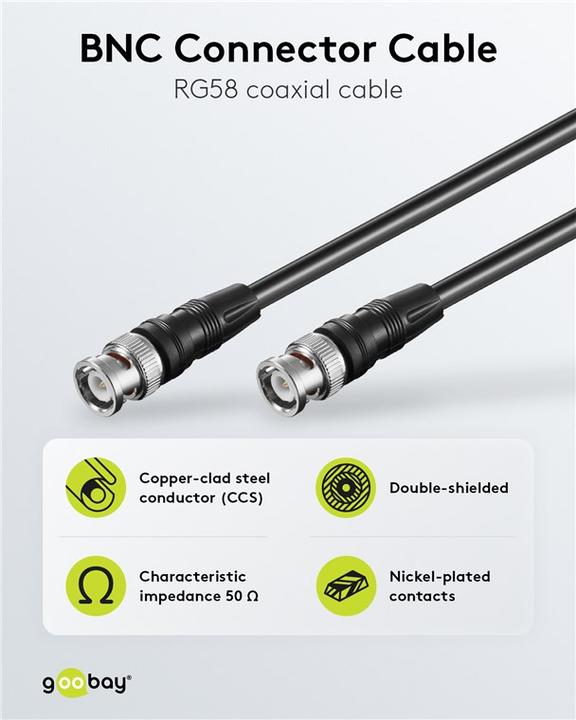 Image du produit Goobay Câble de connexion BNC RG58, blindé