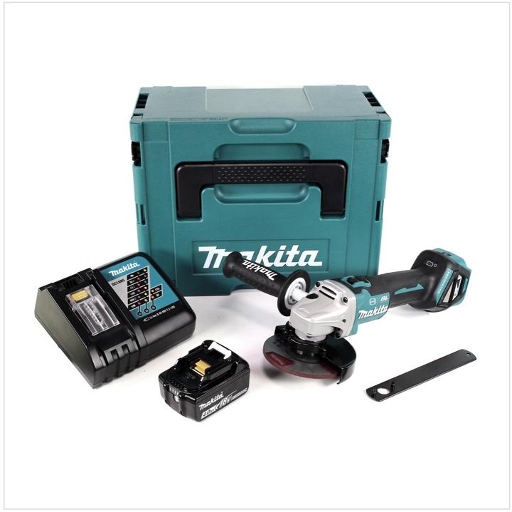 Actual product image Makita DGA 513 RM1J Battery Angle Grinder 18V 125mm Brushless + 1x Battery 4,0Ah + Charger + Makpac (125 mm)