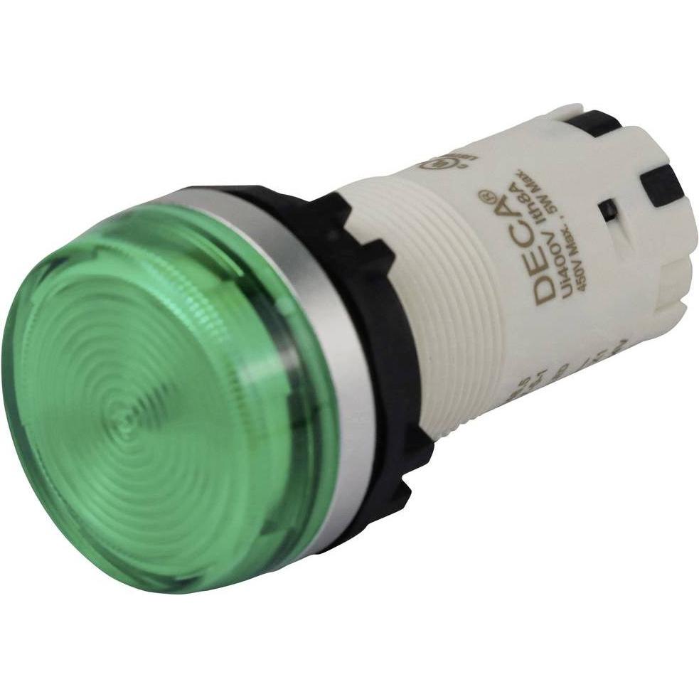 Deca CP24P-3EQ4G Leuchtmelder 24 V DC/AC 8 A (L x B x H) 29.9 x 20.5 x 55 mm, Taster + Schalter, Grün