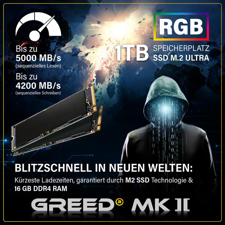 Produktbild Greed MK2 INTEL PRO - Gaming PC - RTX 5070 (1000 GB, 16 GB, Intel Core i7-12700F, GeForce RTX 5070)