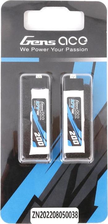 Produktbild Gens Ace 200mAh 3.7V 45C 1S1P Lipo Battery (2pcs) (3.70 V, 200 mAh)