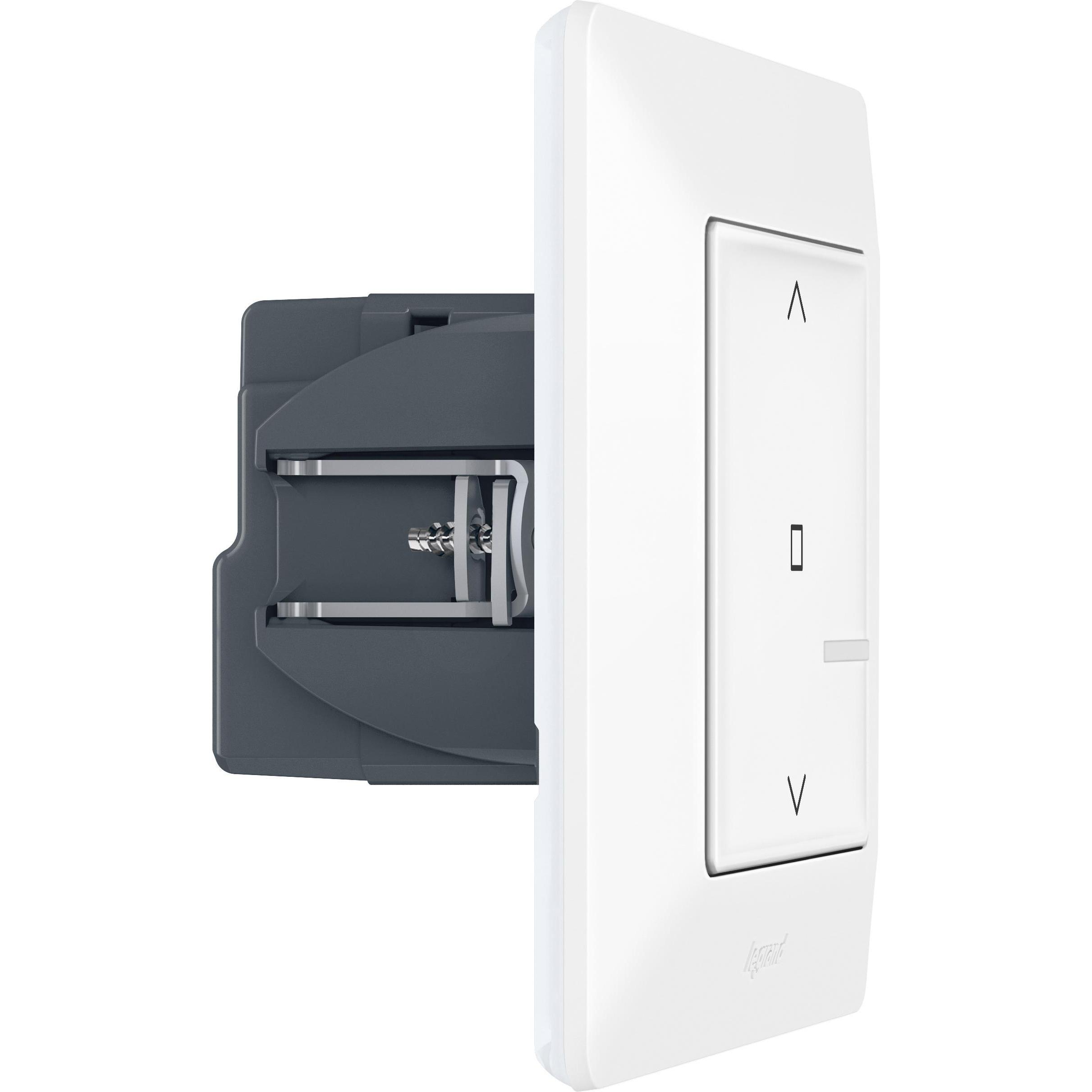 Legrand Interruttore radio LEGR per tapparelle e tende, Pulsante + Interruttore, Bianco