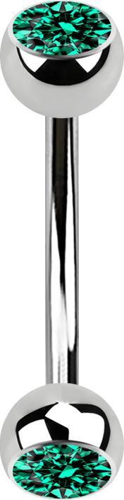 Immagine prodotto Star Piercing Banana in argento con due sfere di cristallo turchese (senza ottone, Acciaio chirurgico 316L)