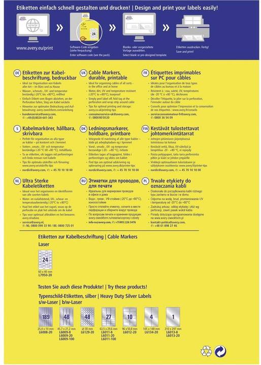 Produktbild Avery Kabel-Etiketten