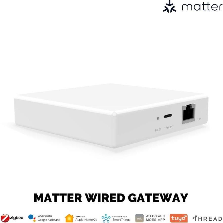 Konjac Sponge Tuya Zigbee Matter Thread Gateway Smart Home Bridge Matter Hub 6974246478388, Smart Home Hub, Bianco