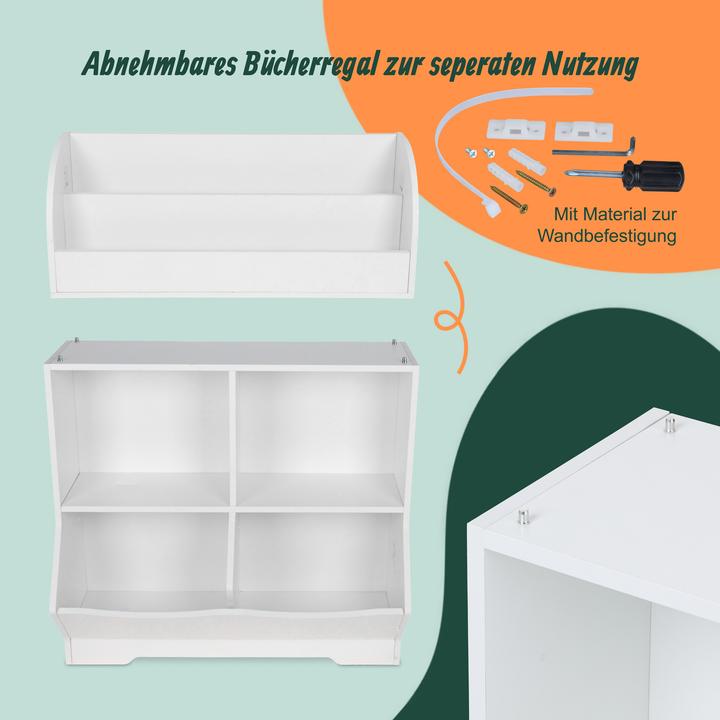 Actual product image Relaxdays - Kinderregal mit Buchablagen, Weiss, 89,5 x 67 x 30 cm (67 x 30 x 89.50 cm)