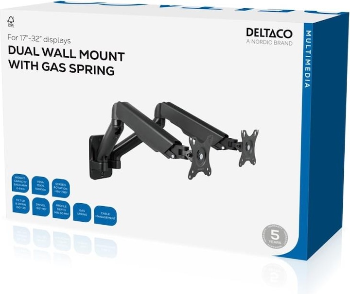 Produktbild Deltaco ARM-0361 (Wand, 32")