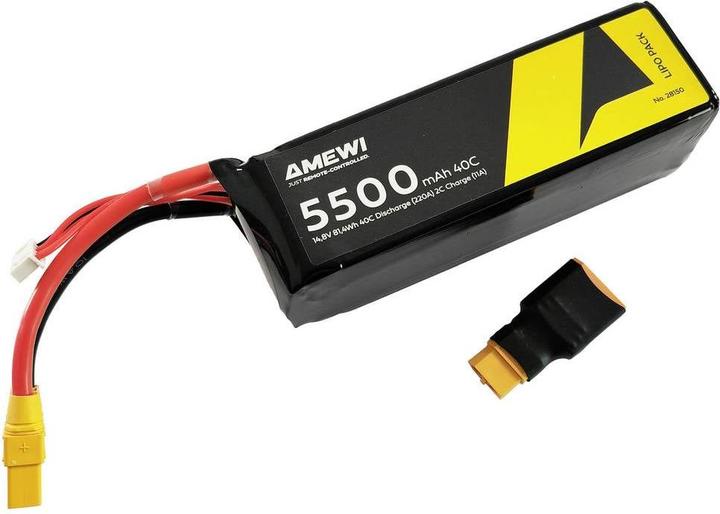Produktbild Amewi LiPo Akku 4S 14,8V 5500mAh 40C XT90 (14.80 V, 5500 mAh)