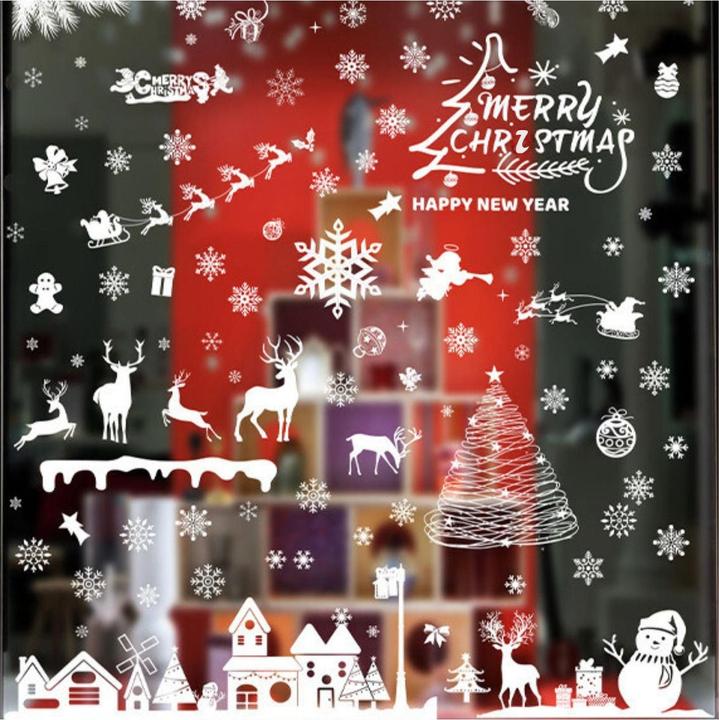 Hermex Christmas stickers Merry Christmas Happy New Year adhesive window stickers Christmas stickers
