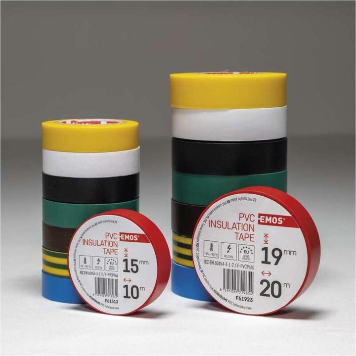 Actual product image Emos Insulating tape PVC 19mm/20m green/yellow, 10 pcs. (19 mm)