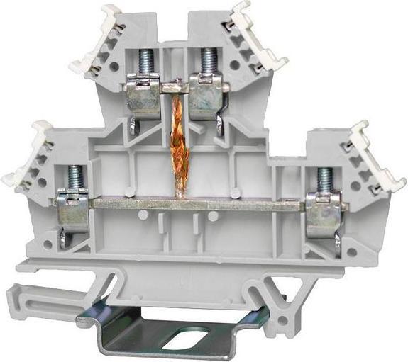 Produktbild RS PRO 43551TT Reihenklemme Doppelstock Grau, 1000 V, mit