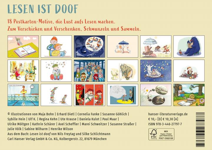 Produktbild Lesen ist doof Postkarten-Set (18 Stk.)