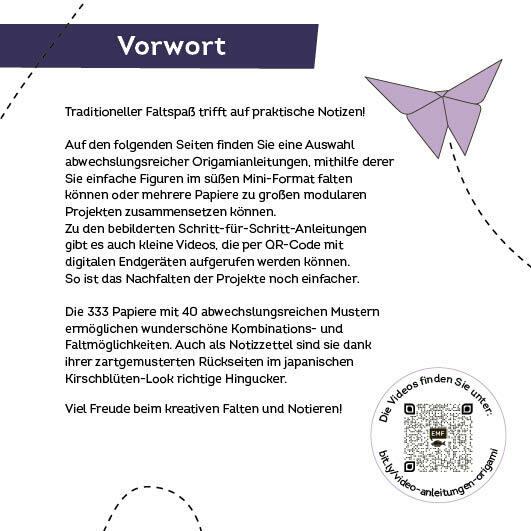 Produktbild 333 Origami Minis - Kirschblütenfest - Dein dekorativer Wendeblock zum kreativen Falten & Notieren (Deutsch, Edition Michael Fischer, 2025)