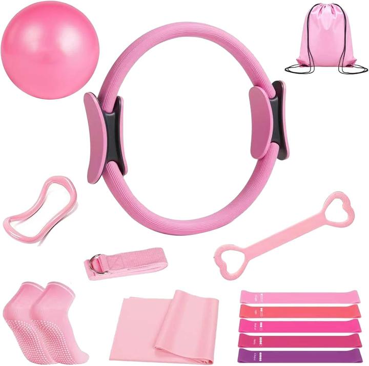 Kindlume Pilates Fitness-Set (13-teilig) mit Gymnastikball