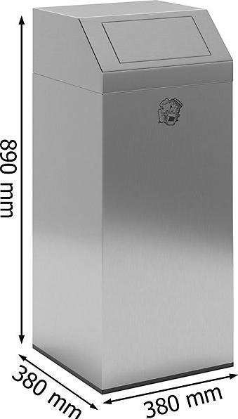 Produktbild kaiserkraft Edelstahl-Abfallsammler, für innen und aussen (76 l)