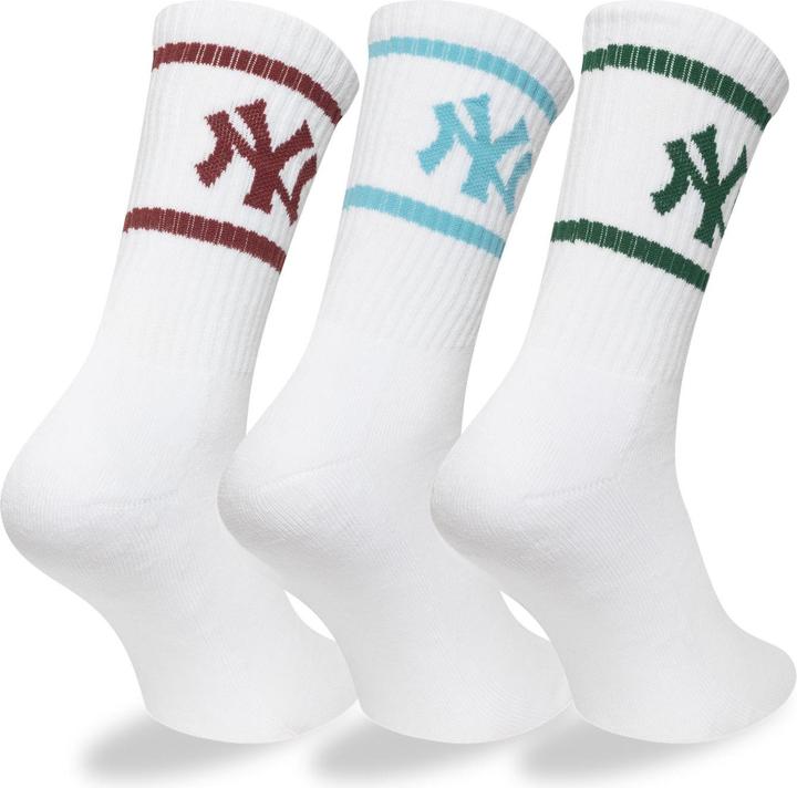 Actual product image New Era Unisex Socks New York Yankees 3er Pack weiss - 35-38 (pack of 3, 35 - 38)