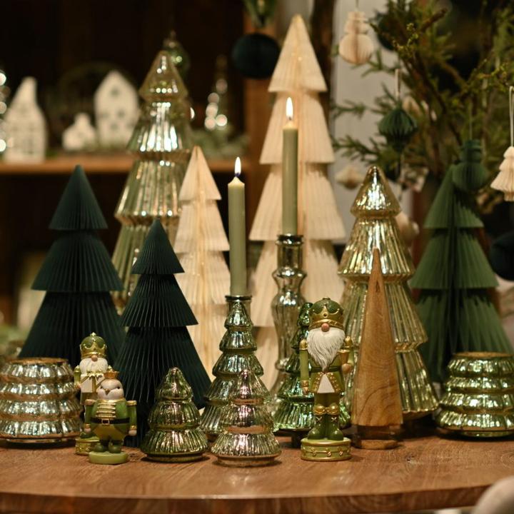 Produktbild G. Wurm Tannenbaum aus Glas champagner (B/H/T) 17x38x17cm