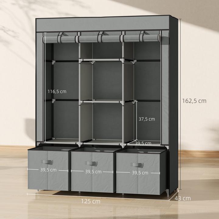 Image du produit Homcom Armoire en tissu (125 x 43 x 162,5 cm)